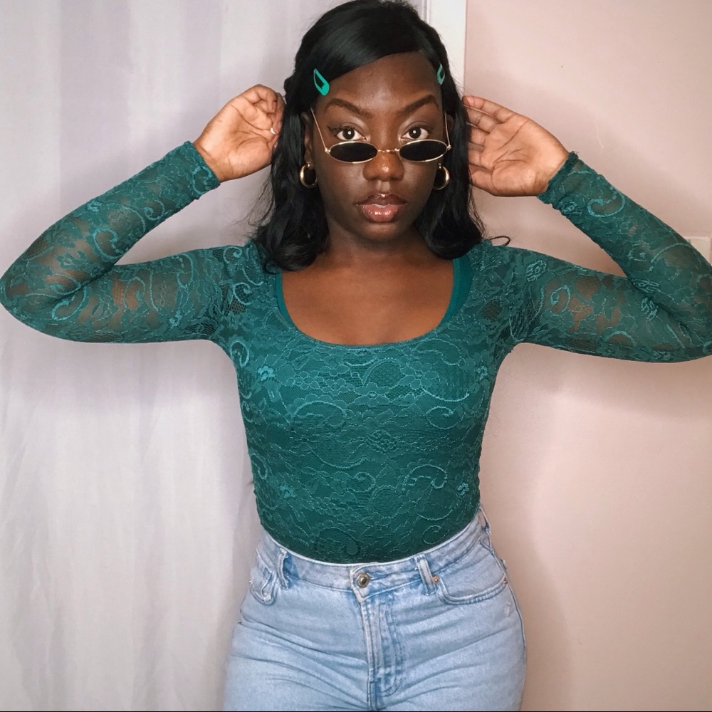 Talula Floral Mesh Long Sleeve